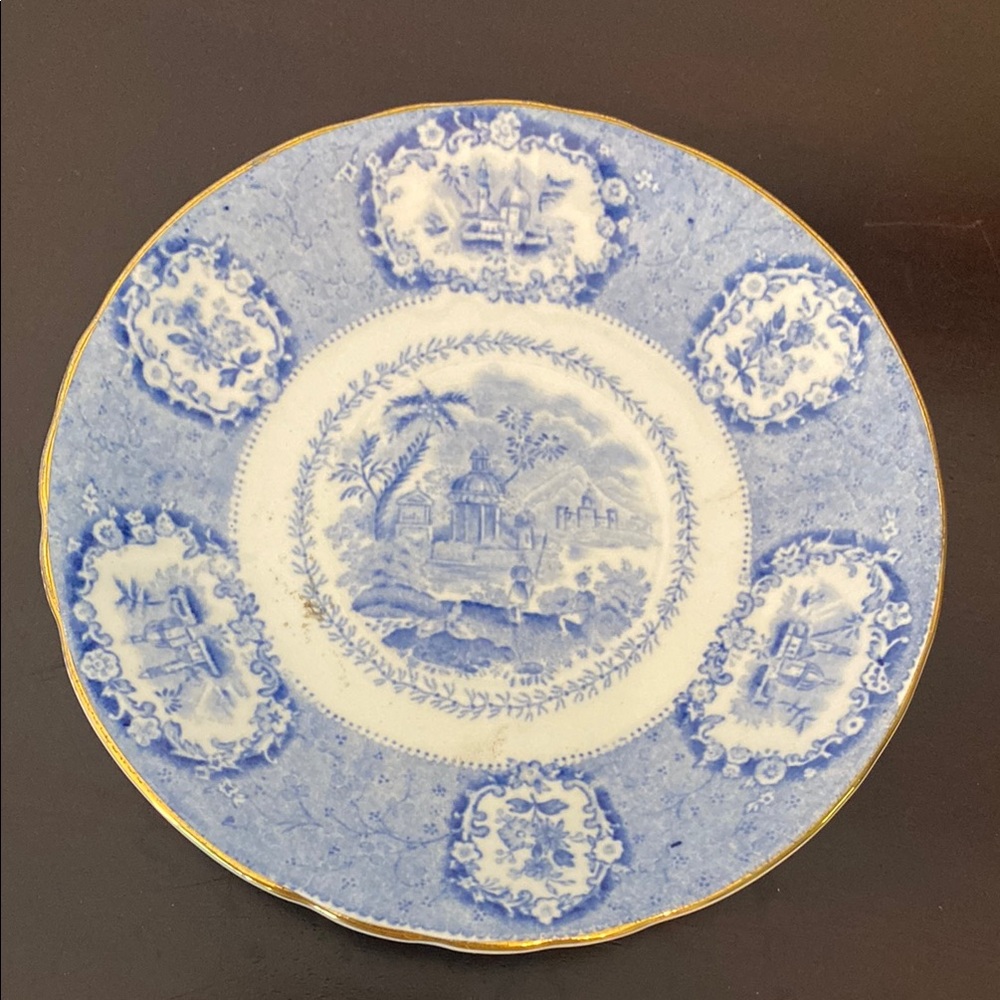 Vintage Ridgway of England “Oriental" pattern plate, a blue & white transferware